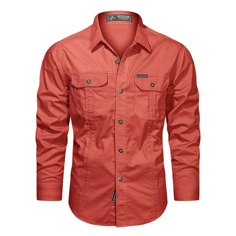 Camisa de manga larga con múltiples bolsillos para hombre Vanthea